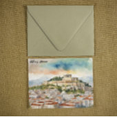 アテネギリシャ水色絵を描ズパノラマビュー ポストカード