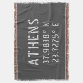 アテネギリシャ緯度経度 スローブランケット (正面縦)