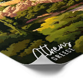 アテネギリシャ美術ヴィンテージトラベルイラストレーション ポスター (角)