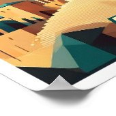 アテネギリシャ芸術的カラフル ポスター (角)