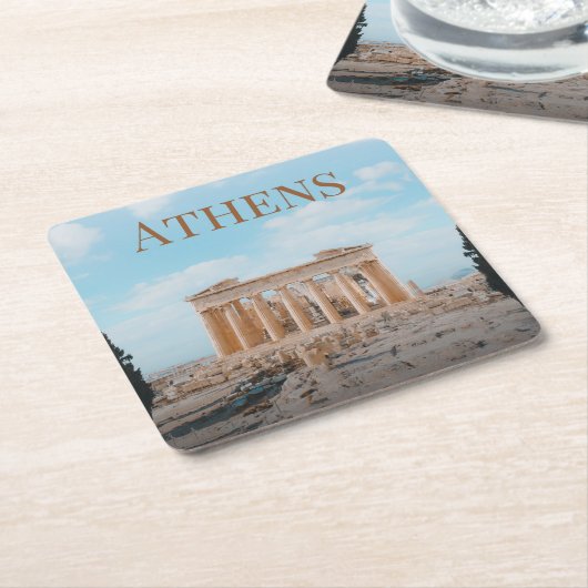 アテネギリシャ スクエアペーパーコースター (アングル)