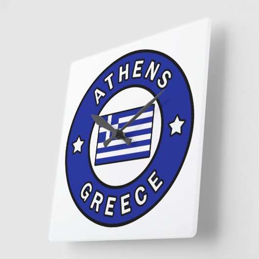 アテネギリシャ スクエア壁時計 (傾斜)