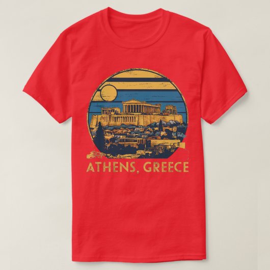 アテネギリシャ Tシャツ (デザイン正面)