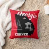 アテネジョージアブラックアンドレッド装飾用クッション クッション (ブランケット)