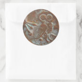 アテネフクロウのステッカー ラウンドシール (バッグ)