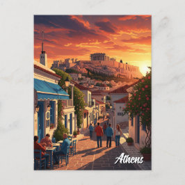 アテネプラカギリシャ旅行 ポストカード