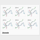 アテネメトロの地図 スクエアシール (シート)