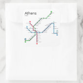 アテネメトロの地図 スクエアシール (バッグ)