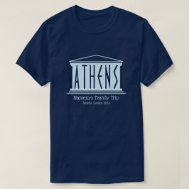 アテネロゴタイポグラフィファミリートリップトゥギリシャ Tシャツ
