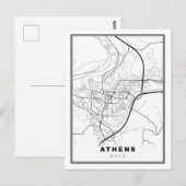 アテネ地図 ポストカード (正面/裏面)