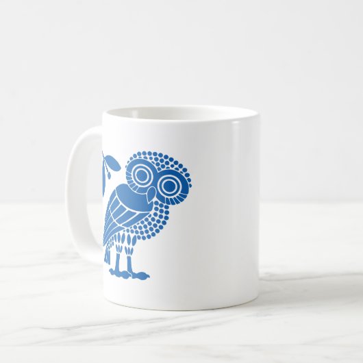 アテネ市国旗のシンボルエンブレムフクロウbi コーヒーマグカップ (正面左)