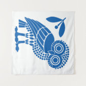 アテネ市自治体国旗の紋章フクロウ・ビ タペストリー (正面(横))