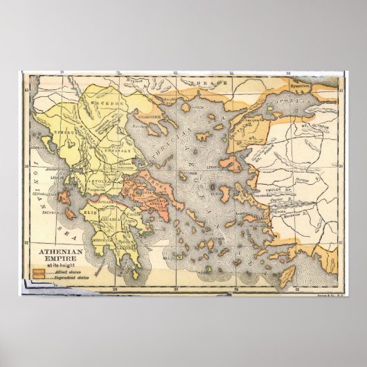 アテネ帝国地図(1899年) ポスター (正面)