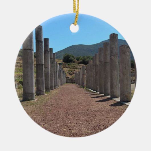 アテネ風光明媚なクリスマス装飾 セラミックオーナメント (正面)