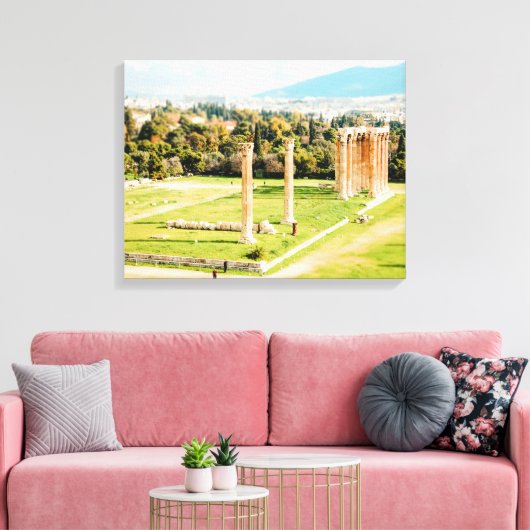 アテネ,オリンピアンゼウスの神殿 キャンバスプリント (インサイチュ (リビング))
