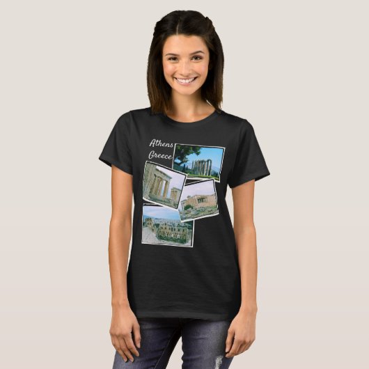 アテネ、ギリシャのからの郵便はがきTシャツ Tシャツ (正面フル)