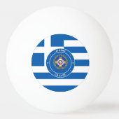 アテネ、ギリシャのエンブレム&国旗 卓球ボール (裏面)