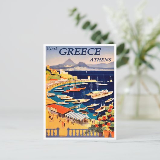 アテネ、ギリシャのヴィンテージ旅行はがき ポストカード (スタンド正面)