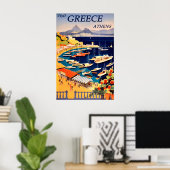 アテネ，ギリシャのヴィンテージ旅行ポスター ポスター (ホームオフィス)