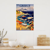 アテネ，ギリシャのヴィンテージ旅行ポスター ポスター (キッチン)