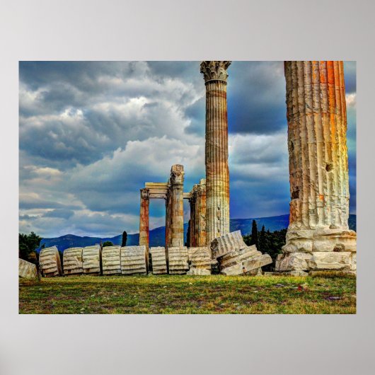 アテネ・ギリシャの古代遺跡 ポスター (正面)