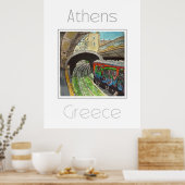 アテネ・ギリシャの旅行ポスター ポスター (キッチン)