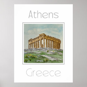 アテネ・ギリシャの旅行ポスター ポスター