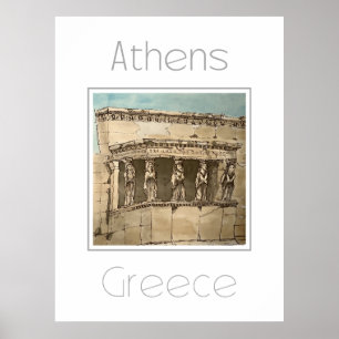 アテネ・ギリシャの旅行ポスター ポスター