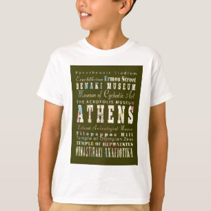 アテネ、ギリシャの魅力そして有名な場所 Tシャツ