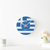 アテネ，ギリシャエンブレム&国旗 ラウンド壁時計 (ホーム)