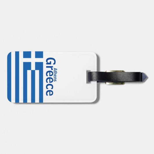 アテネ、ギリシャ手荷物タグ付き/レザーストラップ ラゲッジタグ (裏面横)