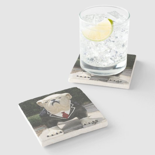 アテネ・ジョージア・コースター、ブルドッグスーツ ストーンコースター (横)