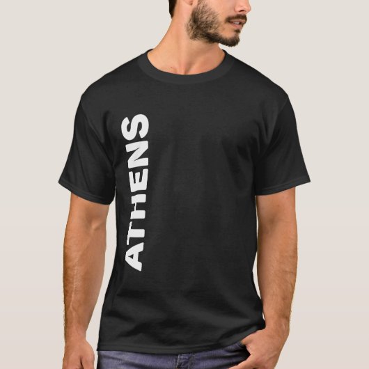 アテネ 縦書きテキスト Tシャツ (正面)