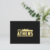 アテネGreece City Skyline Cityscape おもしろい Gift ポストカード (スタンド正面)
