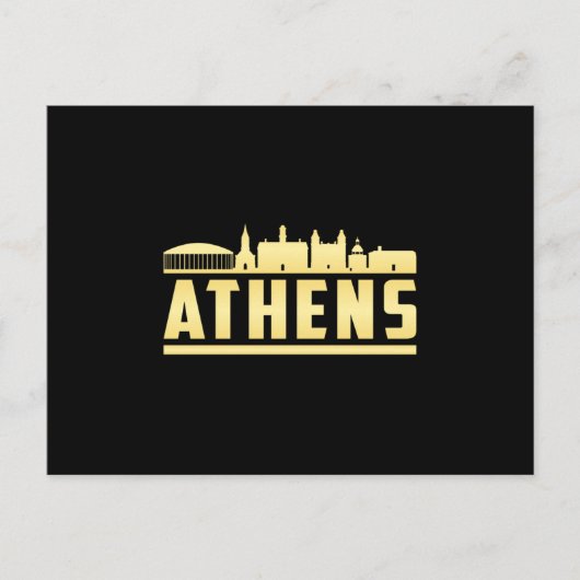 アテネGreece City Skyline Cityscape おもしろい Gift ポストカード (正面)