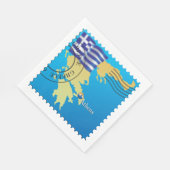 アテネGreece Travel Stampギリシャ国旗と地図 スタンダードランチョンナプキン (角)