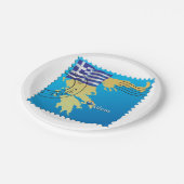 アテネGreece Travel Stampギリシャ国旗と地図 ペーパープレート (アングル)