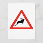 アテンションクドゥス、交通標識、南アフリカ ポストカード (正面)