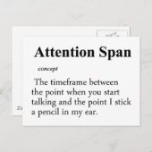 アテンションスパンの定義 ポストカード (正面/裏面)