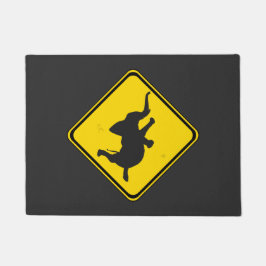 アテンション踊りゾウ交差点 ドアマット