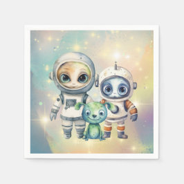 アテンション銀河間プレーン誕生日ナプキン スタンダードカクテルナプキン