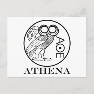 アテーナーのフクロウのtetradrachm (彫刻家のフォント) ポストカード