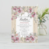 アテーナーの木製の洗礼の招待状 招待状 (スタンド正面)