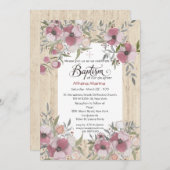 アテーナーの木製の洗礼の招待状 招待状 (正面/裏面)