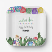 アディオスドス3rd誕生日スリーエスタフィエスタパーティー ペーパープレート (正面)