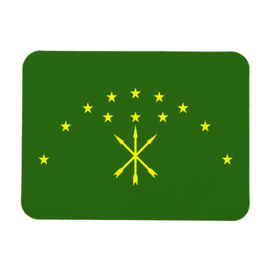 アディゲヤ共和国の愛国的な旗 マグネット (横)