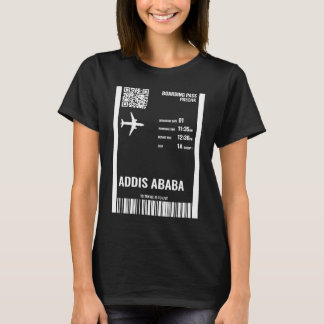 アディスアベバエチオピア搭乗パスエアラインチケット Tシャツ