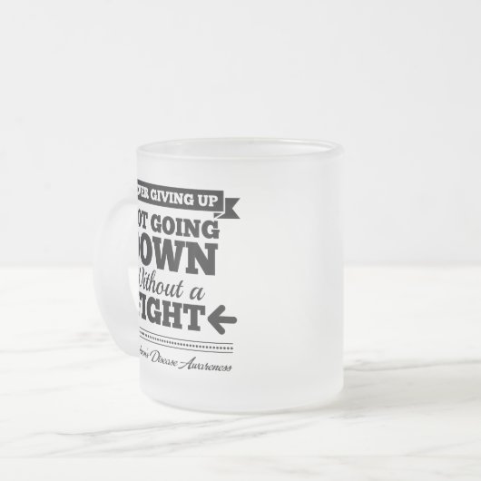 アディソンズ病、戦いなしに倒れない フロストグラスマグカップ (正面左)