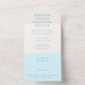 アディソンティール（緑がかった色）グリーンクラシックエレガントウェディング オールインワン招待状 (内側)
