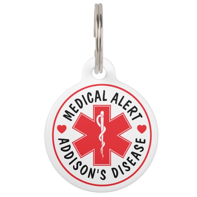 アディソン病ペット用医療アラートタグ - カスタム ペット　ネームタグ (正面)